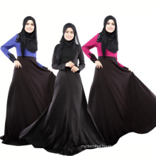 soft quality polyesterdubai women dress black long sleeve lace abaya islamic clothing